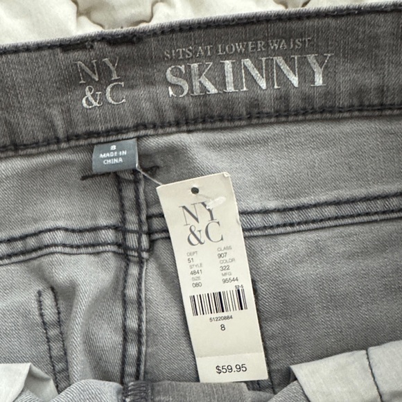 New York & Company Gray Skinny Jeans - Picture 2 of 6